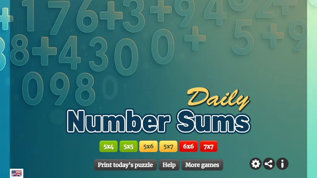 Daily Number Sums gameplay capture 1