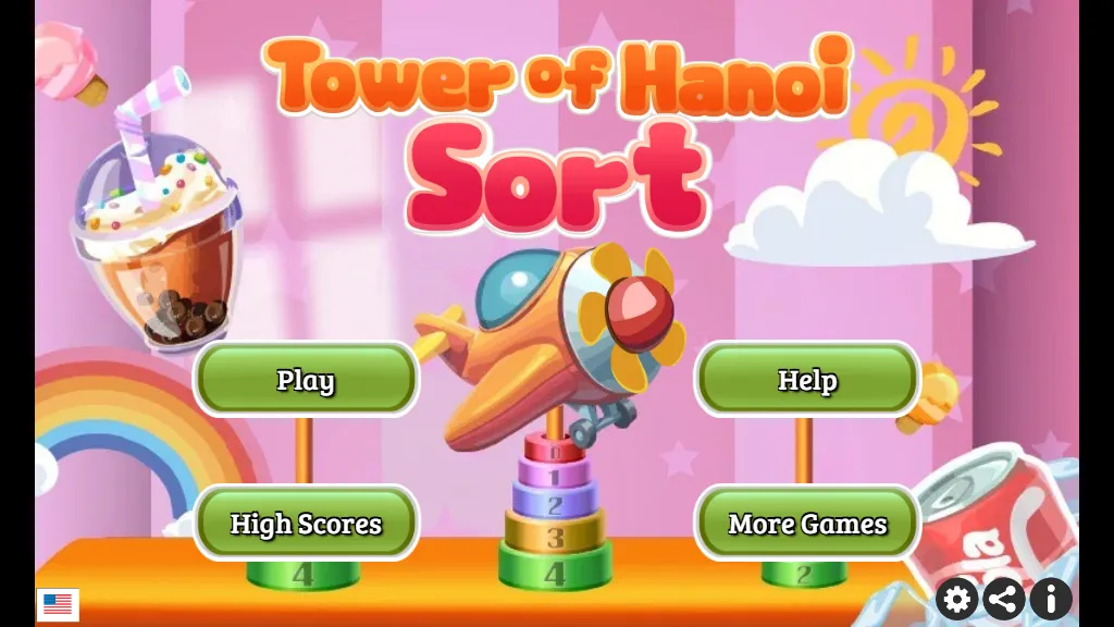 Tower of Hanoi Sort gameplay capture 1